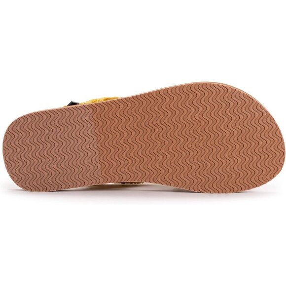 Muk Luks Lukees Joyful Expression Size 10 Lofty Platform Sandal Yellow Beige New - Picture 4 of 4